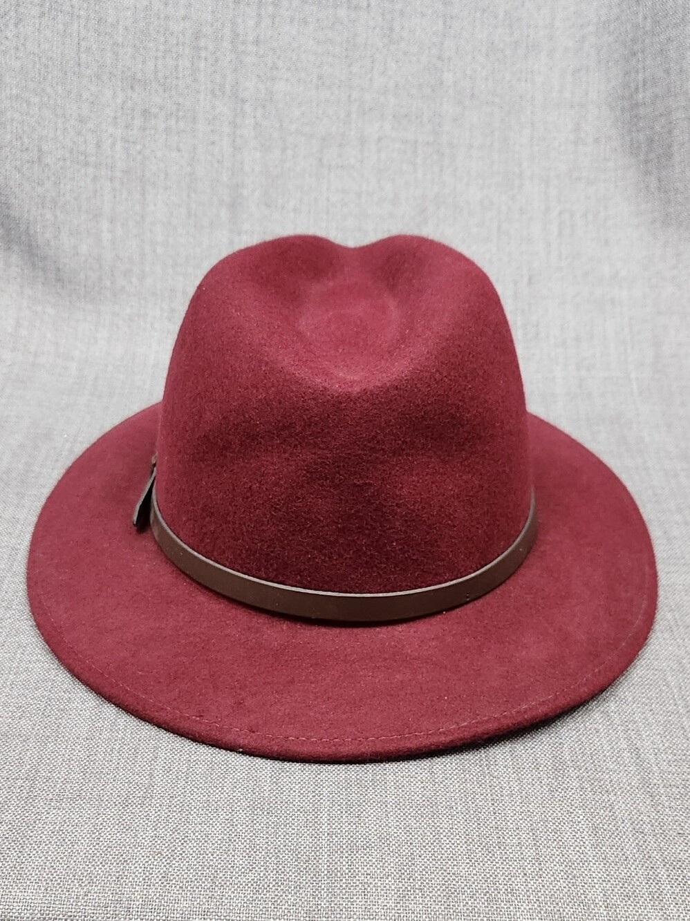Gelso Bianco Made in Italy 100% Wool Burgundy Fedora. Small / Medium - Picture 4 of 9